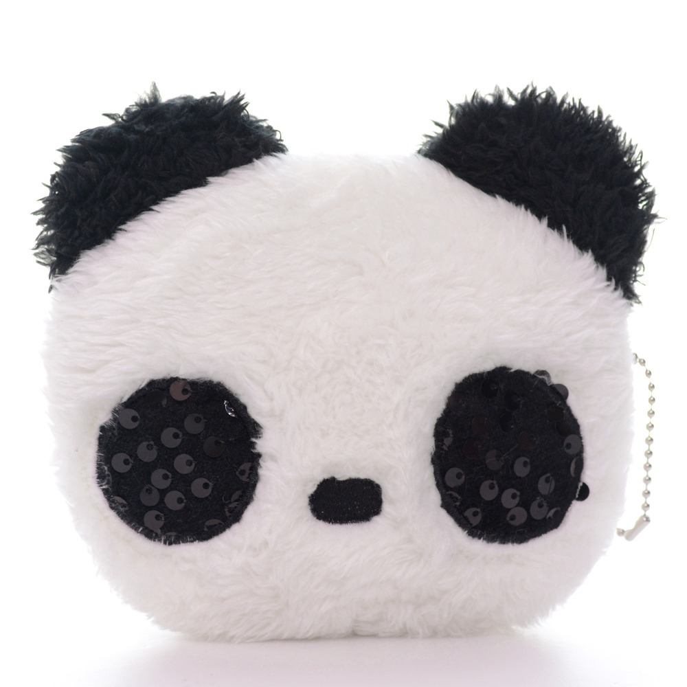 Kawaii White Panda Coin Purse Plush Girls Women Mini Wallets Bag Coin Purse Organizer Mini Fashion Cartoon Bags 5*4\'\' New