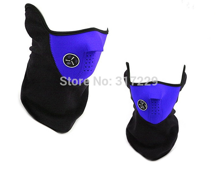 100% New Outdoor Warm Blue Color Fleece Face Mask Bike Motorcycle Ski Hiking Snowbord Neck Face Protector Mask Free Shipping