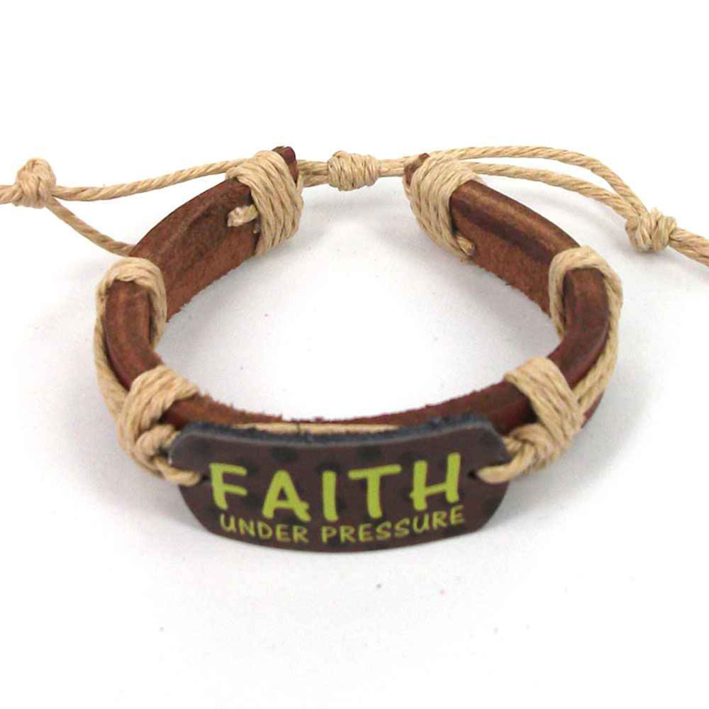 Pulseira de Couro 08 Faith Under Pressure Pulseira de Couro 08 Faith Under Pressure