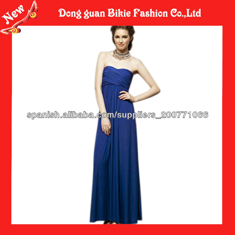 2013 Venta caliente vestido azul largo con vestido sin espalda Mujeres