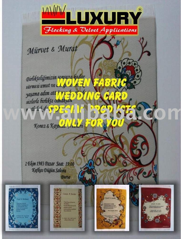 Woven fabric wedding cards invitation cards very special products