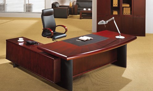 Executive Wood Veneer Office Desk, Executive Wood Veneer Office Desk 