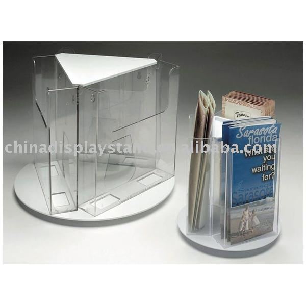acrylic rotating brochure holder acrylic brochure display stand 