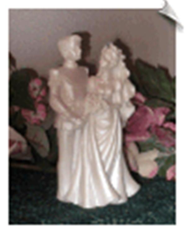 Wedding Cake Toppers is wearing a tiara with a rhinestone accent 6tall