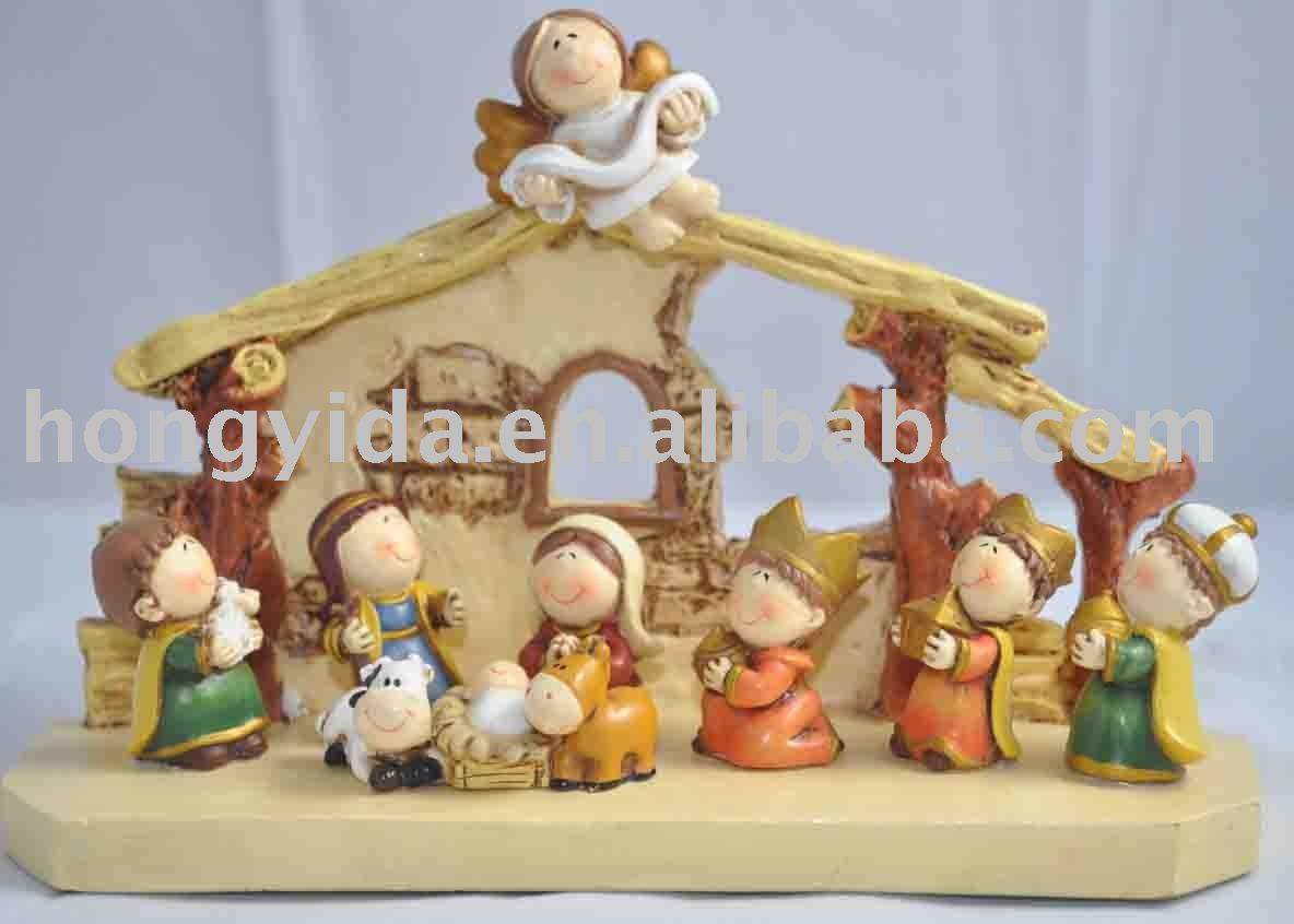 Wooden Nativity Scene