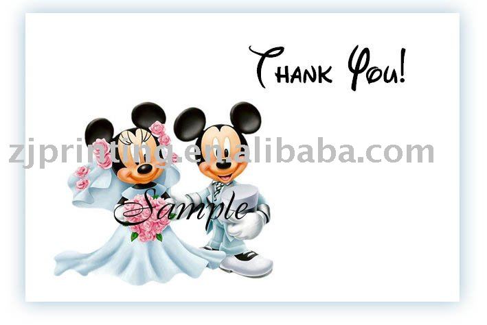 Mickey Minnie Wedding Thank You Cards