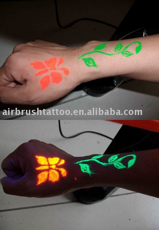 airbrush tattoo. airbrush tattoo UV paint