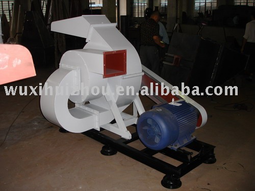 This hammer mill is used to crush wood chips