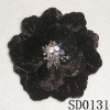 Black Fabric Flowers