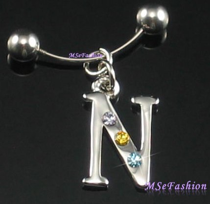  N Belly Ring, Belly Button Ring, Body Piercing Jewelry, Fashion Jewelry