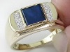3. 00 ct Sapphire & Diamond Gents Ring 14kt Gold