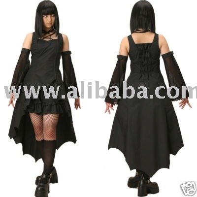 Gothic lolita punk one piece dress with arm warmer j8