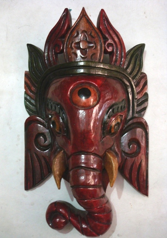 Hand carved Wooden Ganesh Mask Wall Decor Nepal,View ganesh wall ...