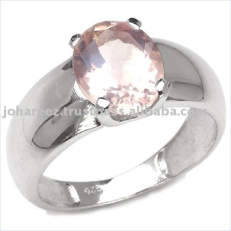 ... : Huge 2.50CTW Genuine Rose Quartz .925 Sterling Silver Oval Ring