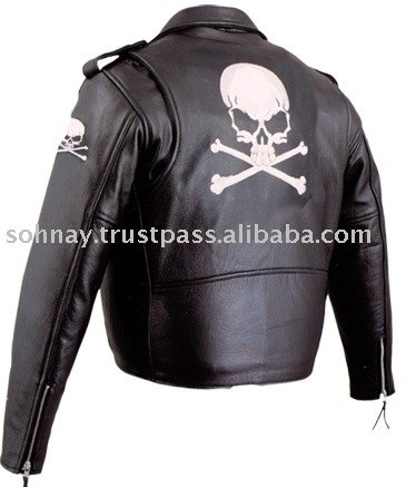 Leather Jackets  Motorcycle on Skull Leather Motorcycle Jacket   Motorbike Jacket   Racing Wear Sales