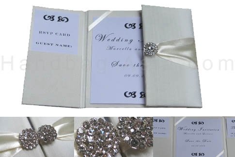 Embellished wedding silk folder silk folios and silk invitation boxes