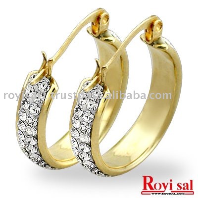 Wholesale Korean Fashion Jewelery Earring on Gold Crystal Hoop Earring Jewelry  Fashion Earring Products  Buy Gold