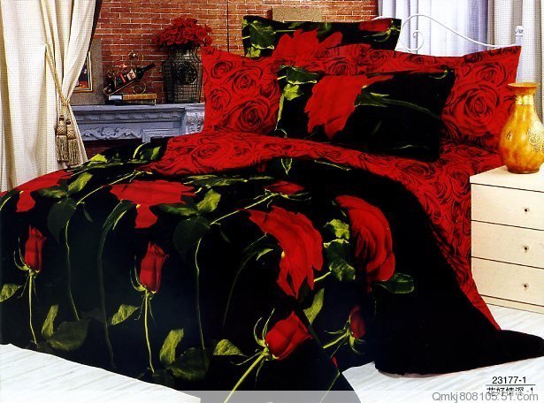black and red bedroom designs. lack red rose flower design