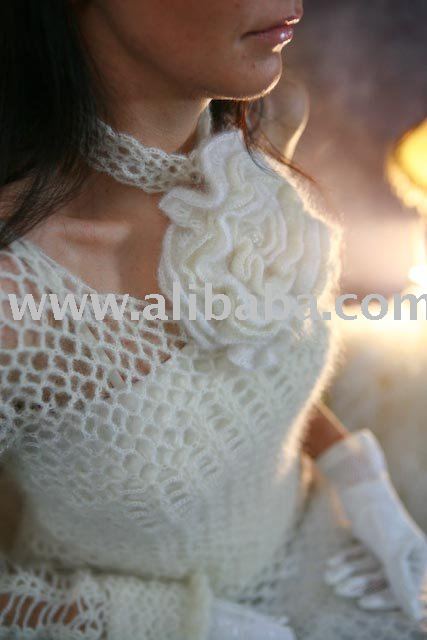 Hand knitted wedding dress