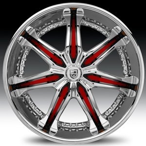 Chrome Auto Wheels on Lexani Wheels  Lx 7  Chrome Red Insert  Sales  Buy Lexani Wheels  Lx 7