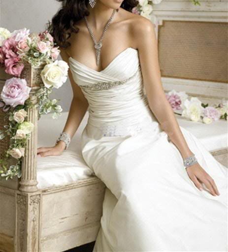 Strapless Mermaid Trumpet Wedding Dress Bridal Gown with Sweetheart Neckline