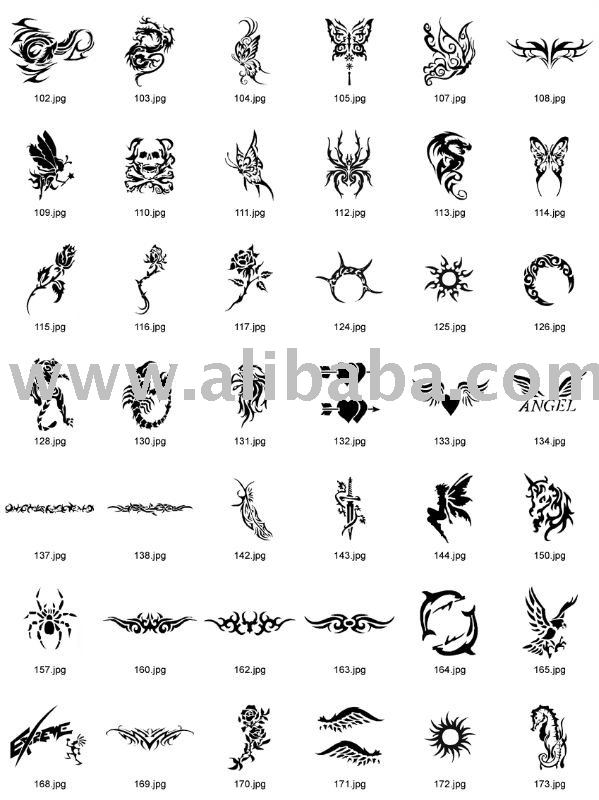 See larger image: Body Art Temporary Tattoos "LIKE TATTOO" Stencils