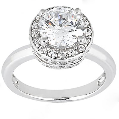 Big diamond engagement ring F VVS1 diamonds 261 ct gold ring