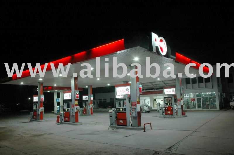 LED Canopy Lighting for Gas Petrol LPG Service Refill Station Plant
