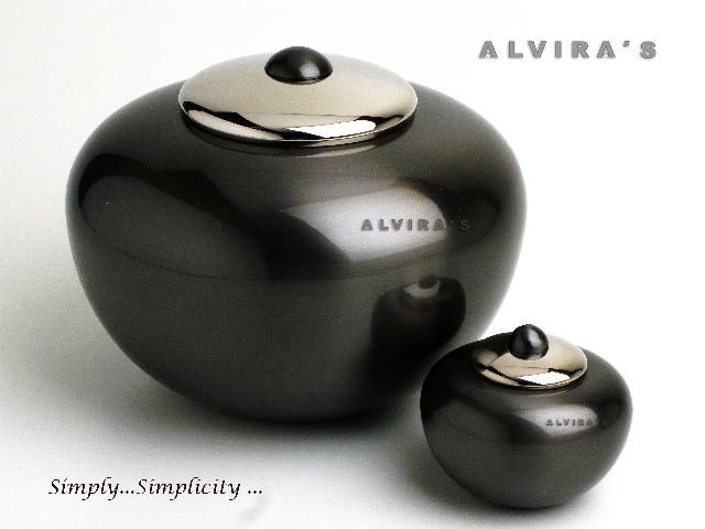 Black Round Cremation Urns