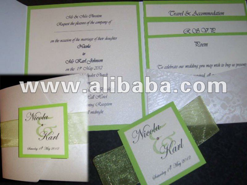 Cheque book style wedding invitation