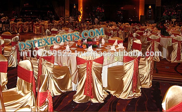 See larger image WEDDING BANQUET HALL GOLDEN CHAIR COVERS