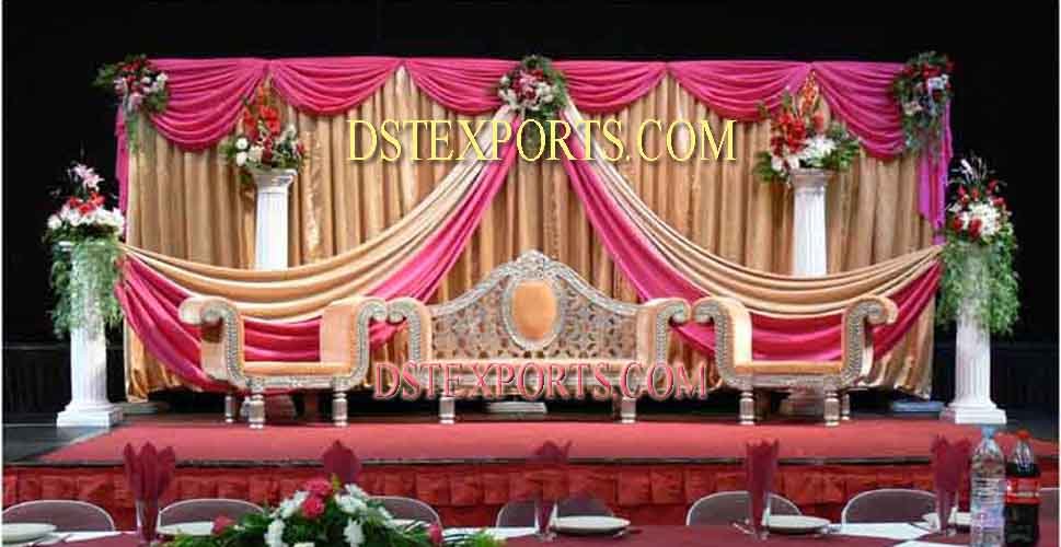 See larger image WEDDING STAGE GOLD PINK BACKDROP backdrop wedding