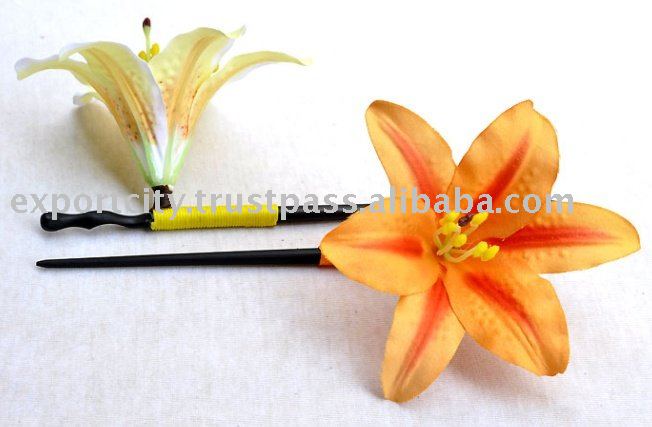 Stargazer lily casablanca flowers wood hair clip hair grip