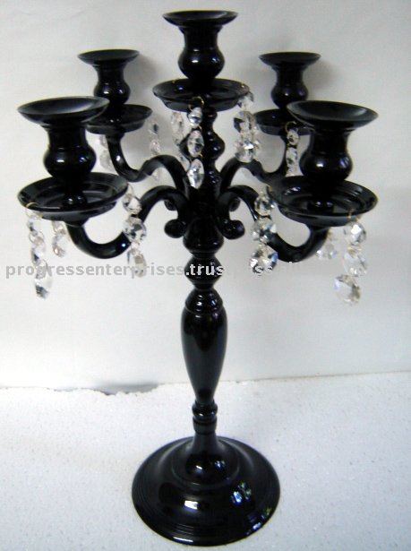 WEDDING DECOR BLACK Candle Holder with Pendent