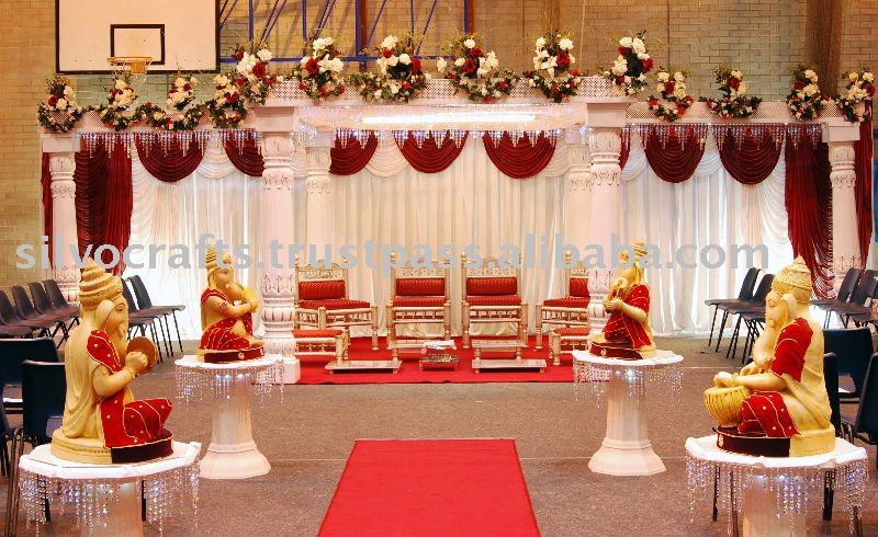 fiber wedding mandap decoration with stage Ganesha