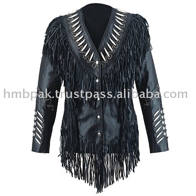 Fashion Coats Women on 0308d Women Leather Jackets Western Fringes Beads Style Fashion Coats