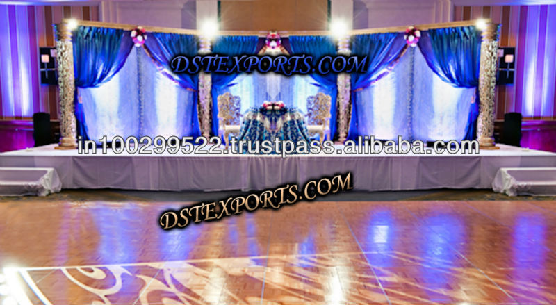 gold and purple wedding stage