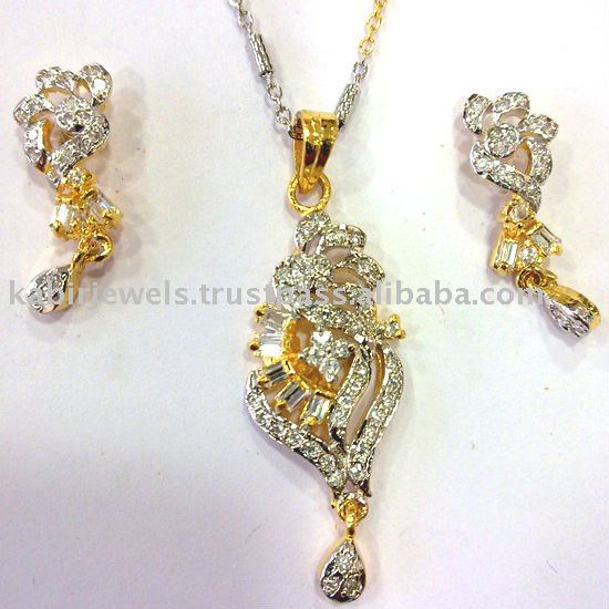 new fashion diamond pendant set designs