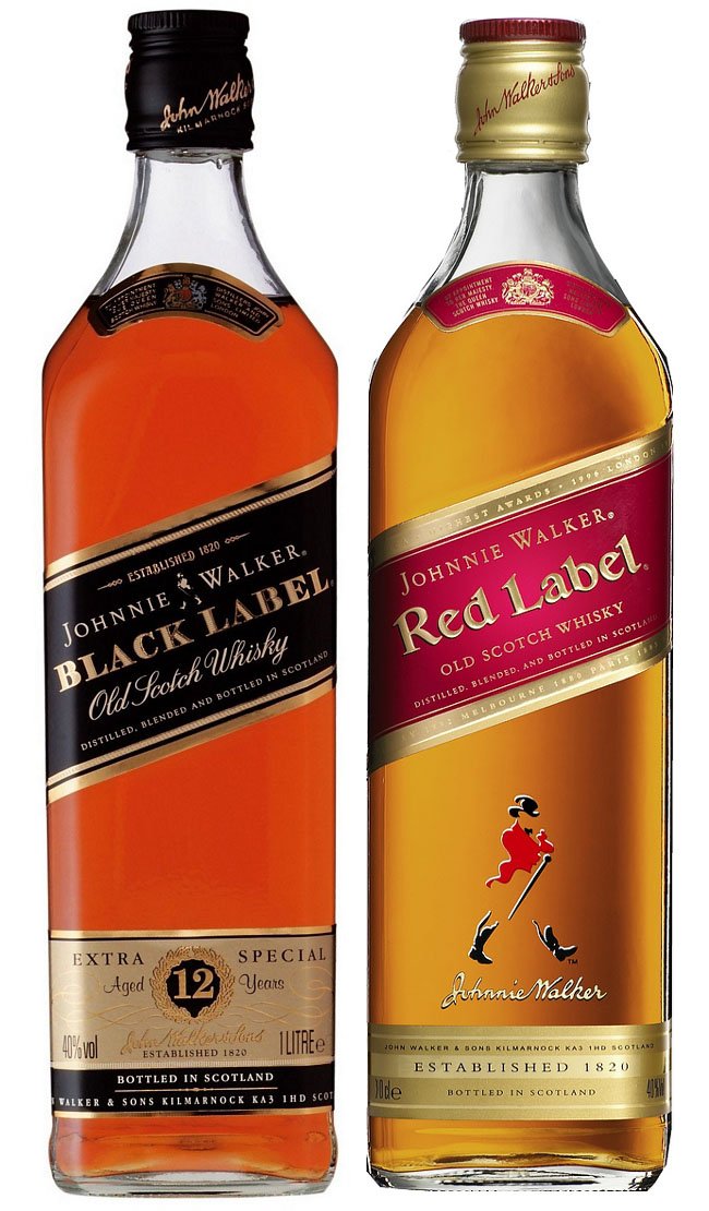 johnnie walker black. Johnnie Walker Black and Red