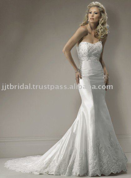 2011 the Most Popular Wedding dress Strapless fit and flare gown MGST014