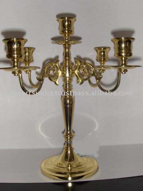 See larger image Gold Weddings Centre Table Candelabra 5 Arm
