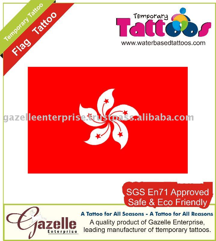 Temporary Tattoos - Hong Kong Flag Tattoo