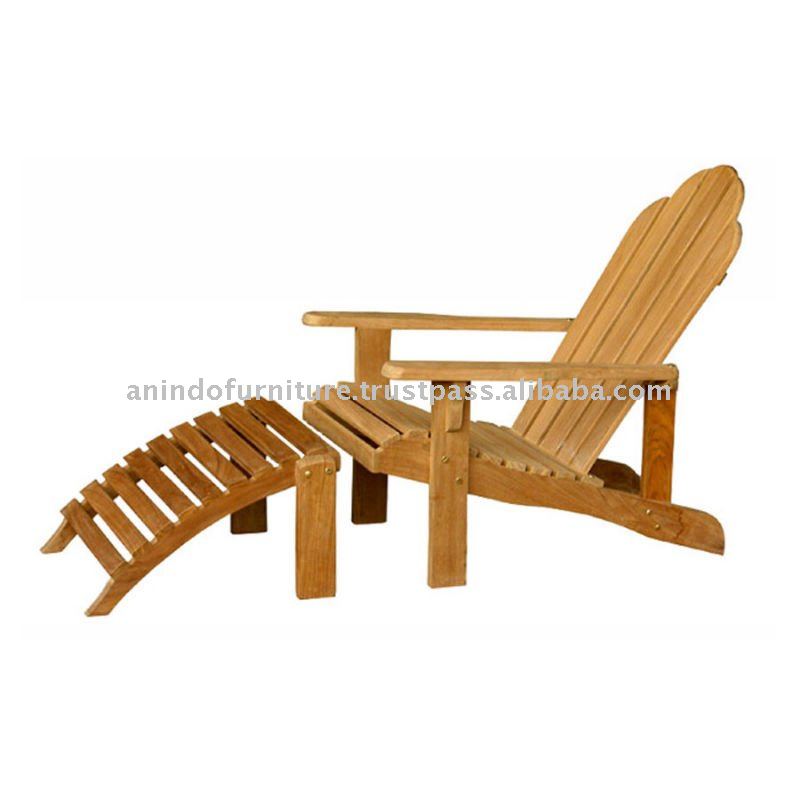 Teak Outdoor Furniture - Adirondack Chair with Footstool
