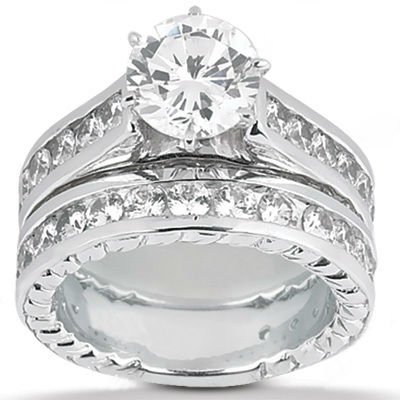... wedding anniversary jewelry ring ear ring  Big diamond engagement set