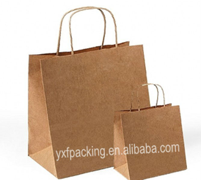 high quality kraft paper gift shopping hand bag