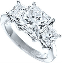 carats princess cut real DIAMOND engagement ring