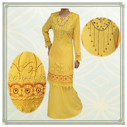 Latest design embroidered and beaded wholesale abaya islamic clothing
