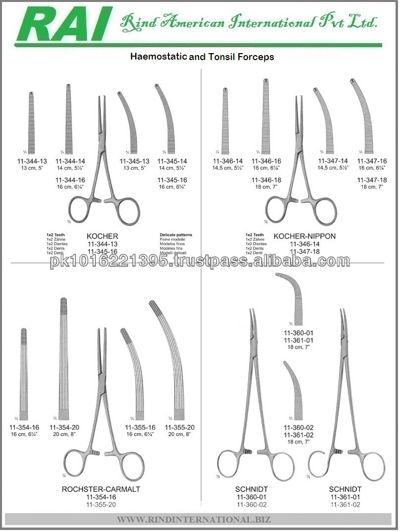 schnidt forceps rochester carmalt forceps kocher nippon forceps