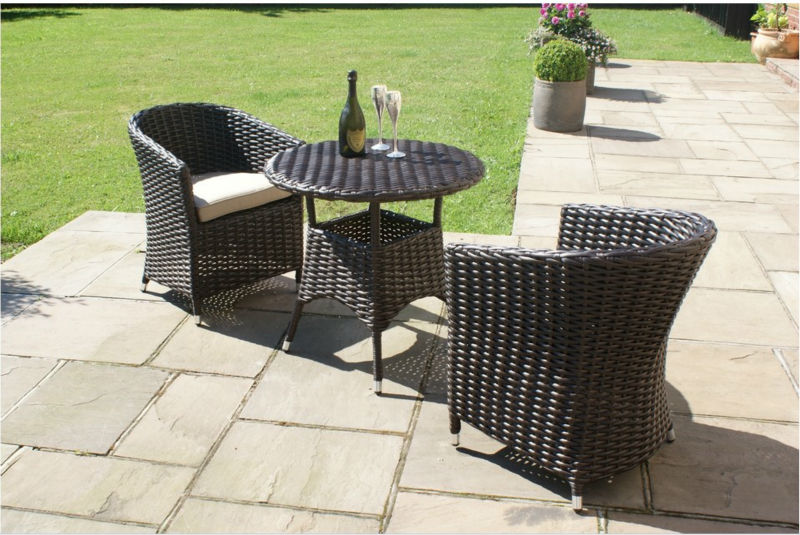 Sienna Rattan Garden Furniture Outdoor Small Round Table And 2 Chairs