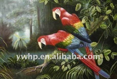 painting quotes on canvas. Parrot oil painting,canvas